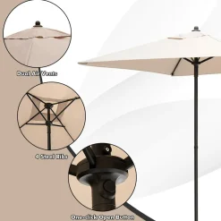 TANGKULA 5 FT Patio Umbrella, Outdoor Table Market Umbrella with Quick-Release Button