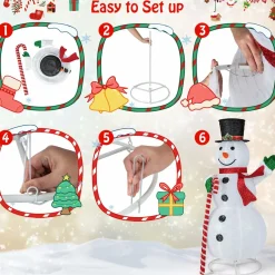 Tangkula 5 FT Pop-up Lighted Christmas Snowman