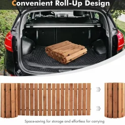 Tangkula 8 ft Roll-Out Garden Fir Wood Pathway