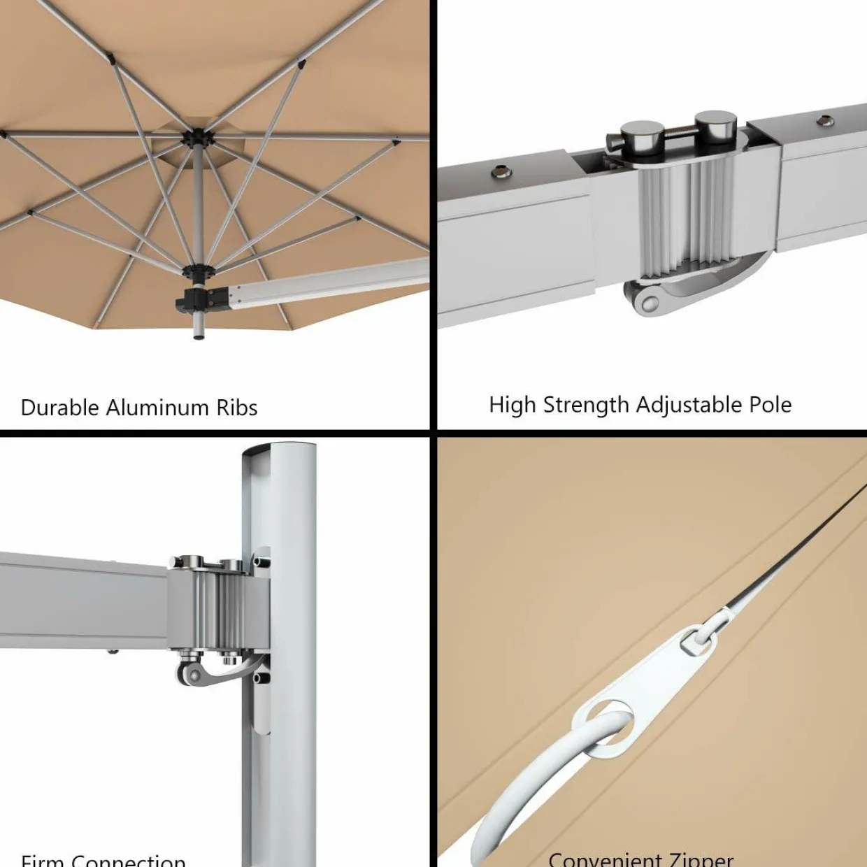 Tangkula 8 FT Wall Mounted Patio Umbrella, Outdoor Wall Umbrella with Adjustable Pole