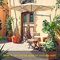 Tangkula 8 FT Wall Mounted Patio Umbrella, Outdoor Wall Umbrella with Adjustable Pole