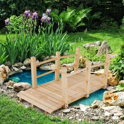 Tangkula 5 FT Wooden Garden Bridge