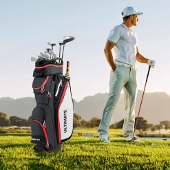Tangkula 9.5" Golf Cart Bag, Lightweight Golf Cart Bag with 14 Way Dividers Top Organizer, 8 Pockets