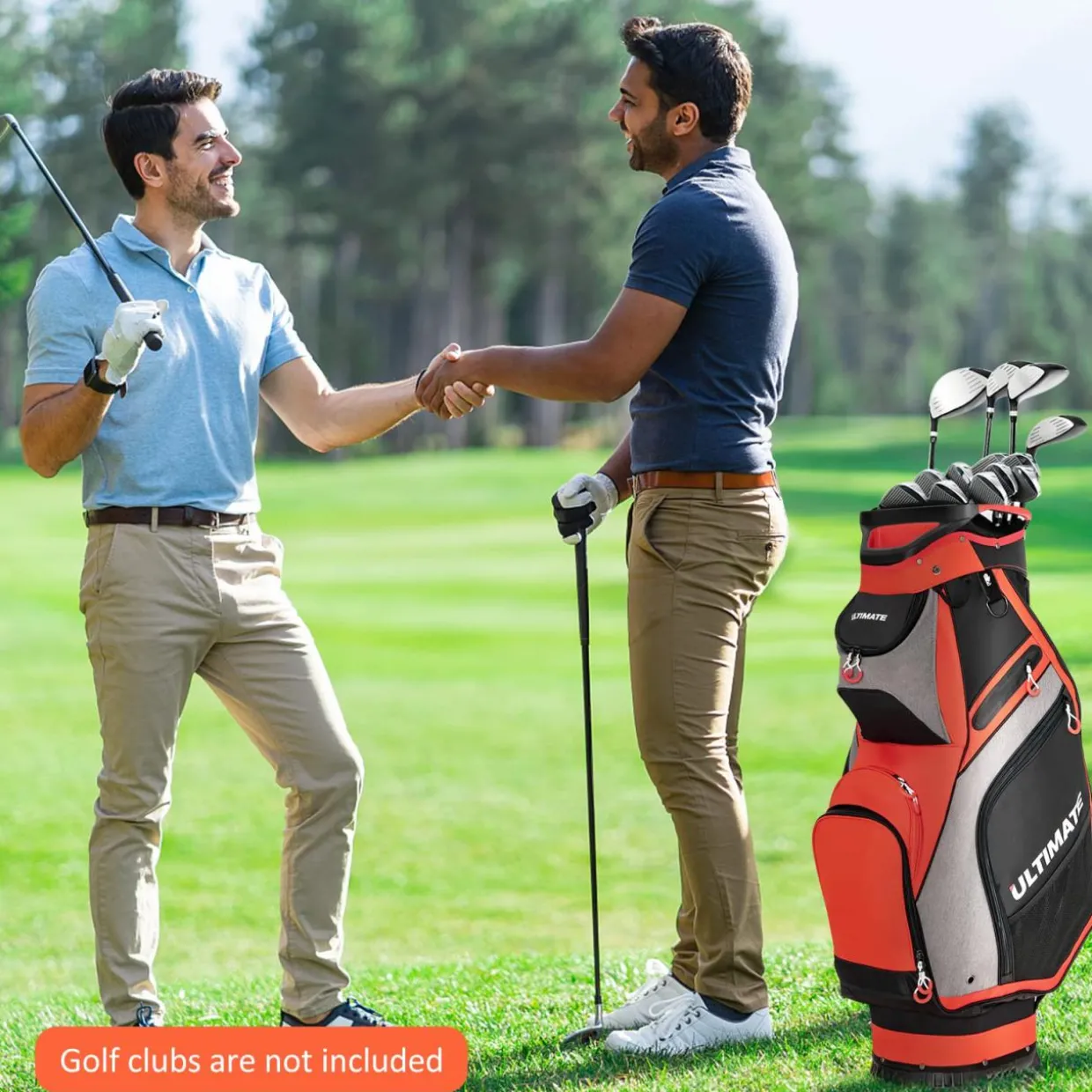 Tangkula 11" Golf Cart Bag with 14 Way Full-Length Top Dividers, Lightweight & Portable Golf Club Cart Bag with 7 Zippered Pockets