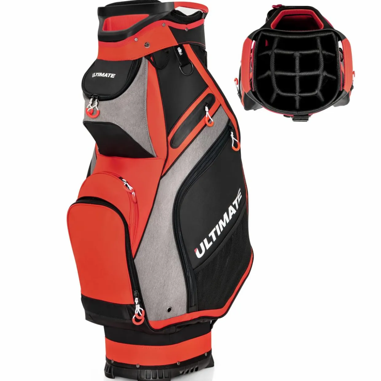 Tangkula 11" Golf Cart Bag with 14 Way Full-Length Top Dividers, Lightweight & Portable Golf Club Cart Bag with 7 Zippered Pockets