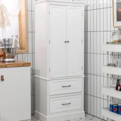 Tangkula 62" H Kitchen Pantry Cupboard
