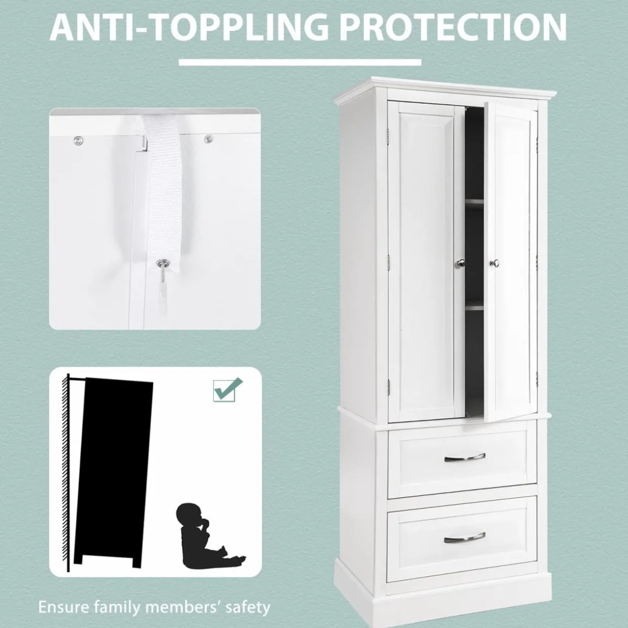 Tangkula 62" H Kitchen Pantry Cupboard