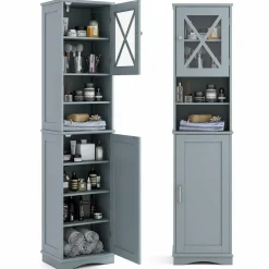 Tangkula 67" H Tall Bathroom Cabinet(15.5 x 12 x 67 Inch)
