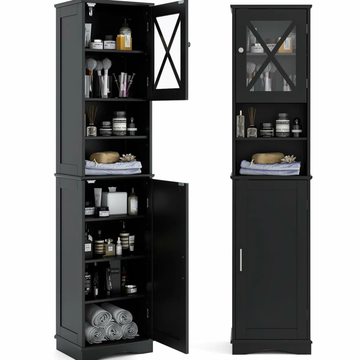 Tangkula 67" H Tall Bathroom Cabinet(15.5 x 12 x 67 Inch)