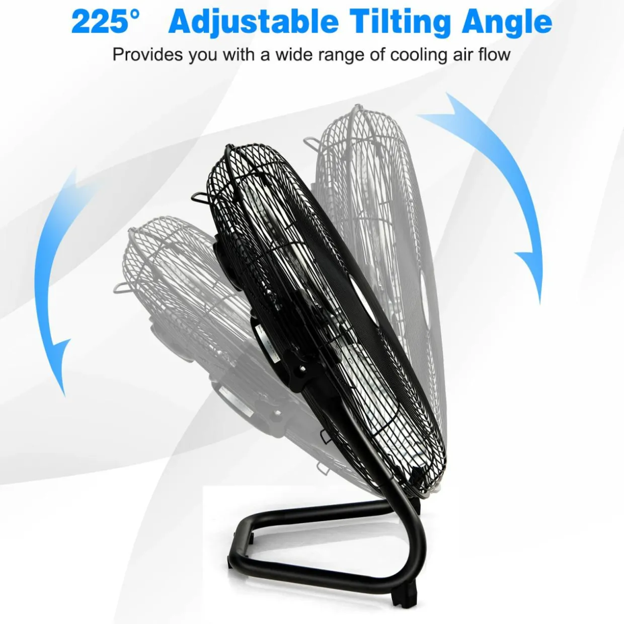 Tangkula 20" High Velocity Floor Fan, 3 Speed Fan w/ Portable Handle, Adjustable Tilt Angle