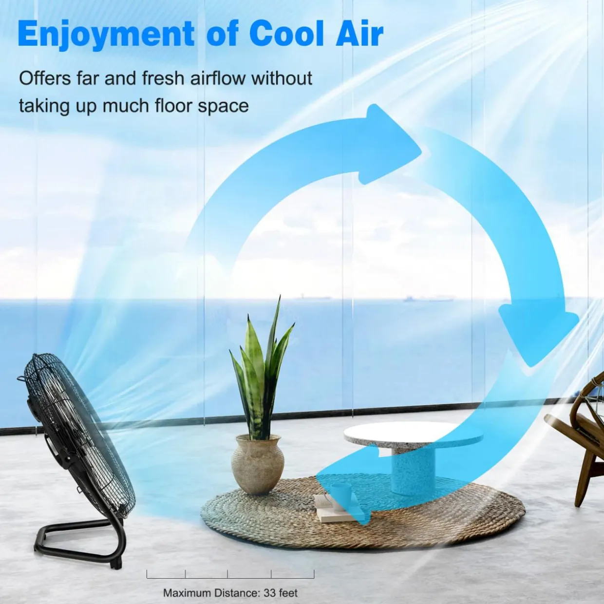 Tangkula 20" High Velocity Floor Fan, 3 Speed Fan w/ Portable Handle, Adjustable Tilt Angle