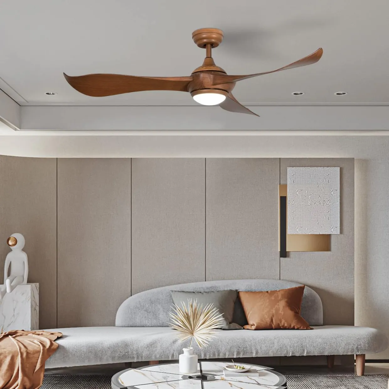 Tangkula 52 Inch Ceiling Fan with Light, Modern Ceiling Fan with 6 Wind Speeds