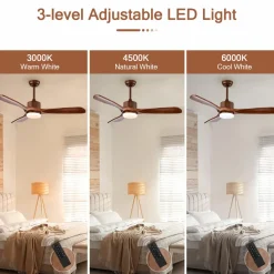 Tangkula 52 Inch Ceiling Fan with LED Light