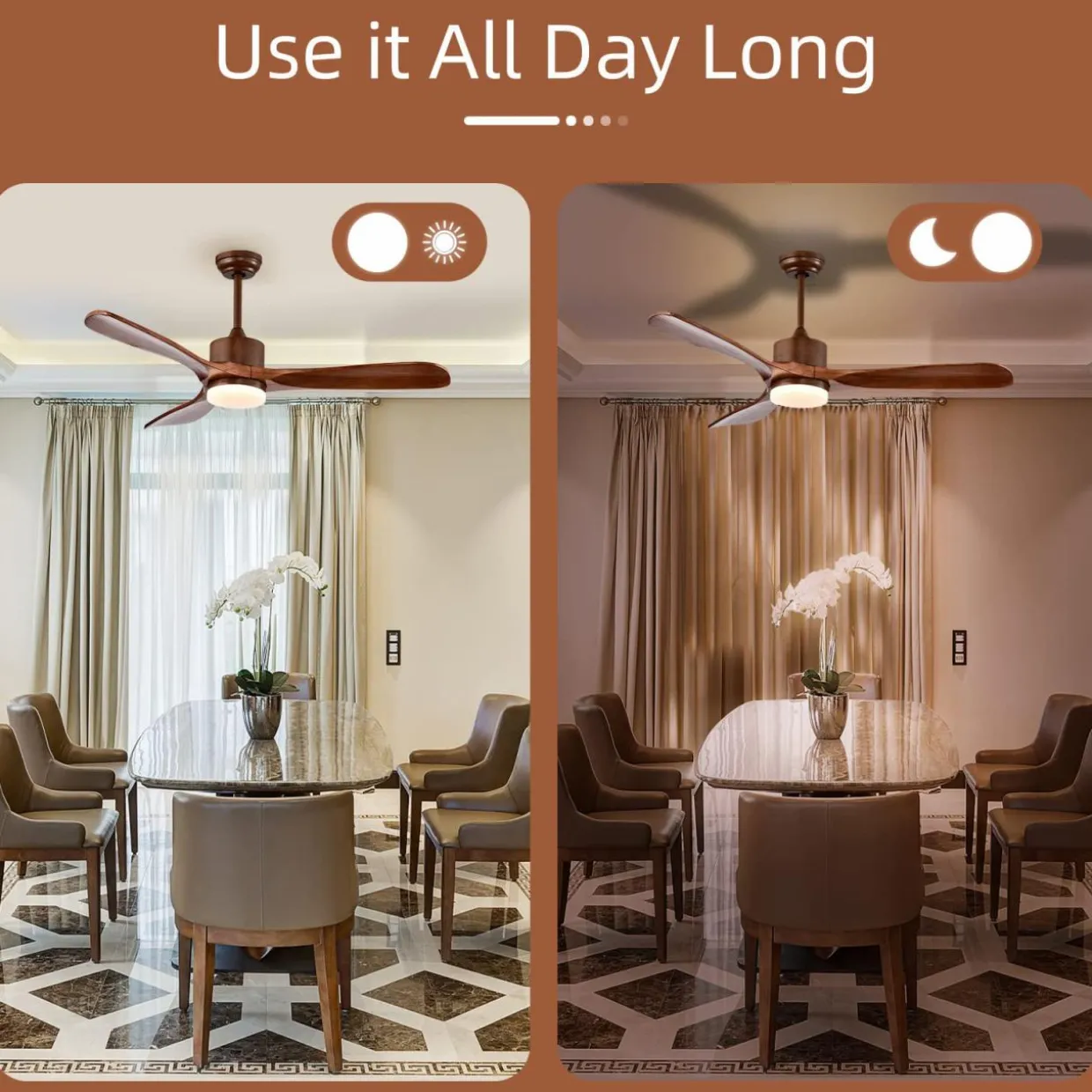 Tangkula 52 Inch Ceiling Fan with LED Light