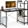 Tangkula 48 Inch Computer Desk with 4-Tier Storage Shelves