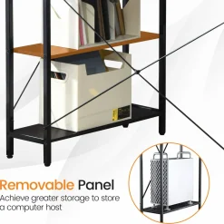Tangkula 48 Inch Computer Desk with 4-Tier Storage Shelves