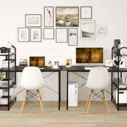 Tangkula 48 Inch Computer Desk with 4-Tier Storage Shelves