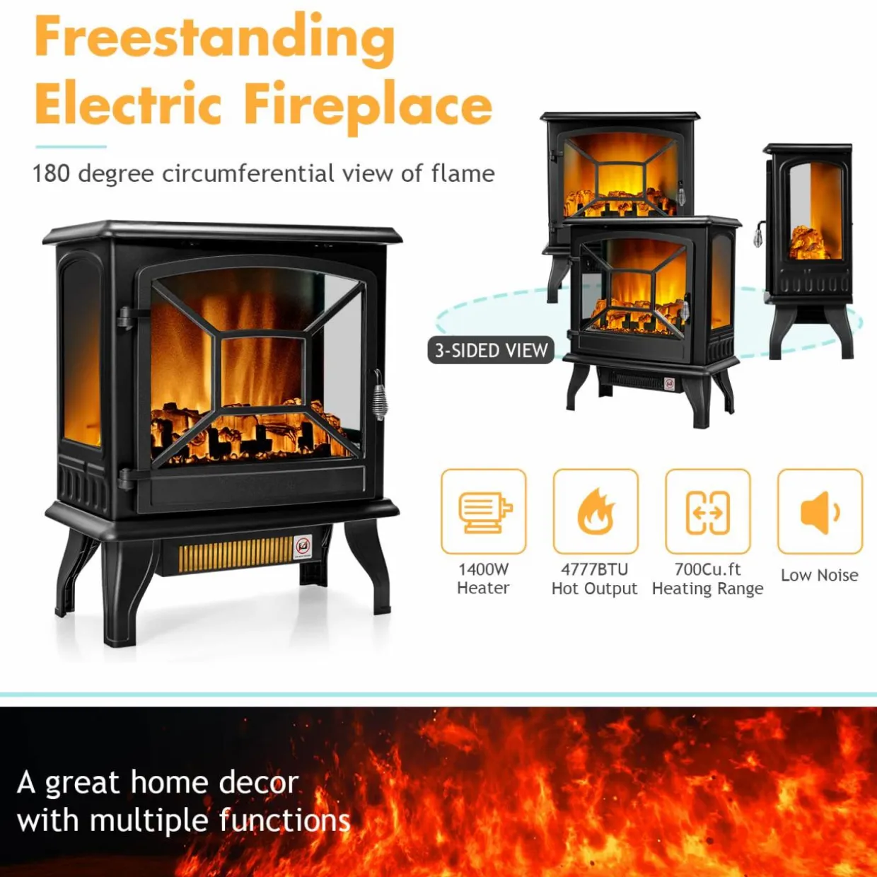 Tangkula 23 Inch Electric Fireplace Stove