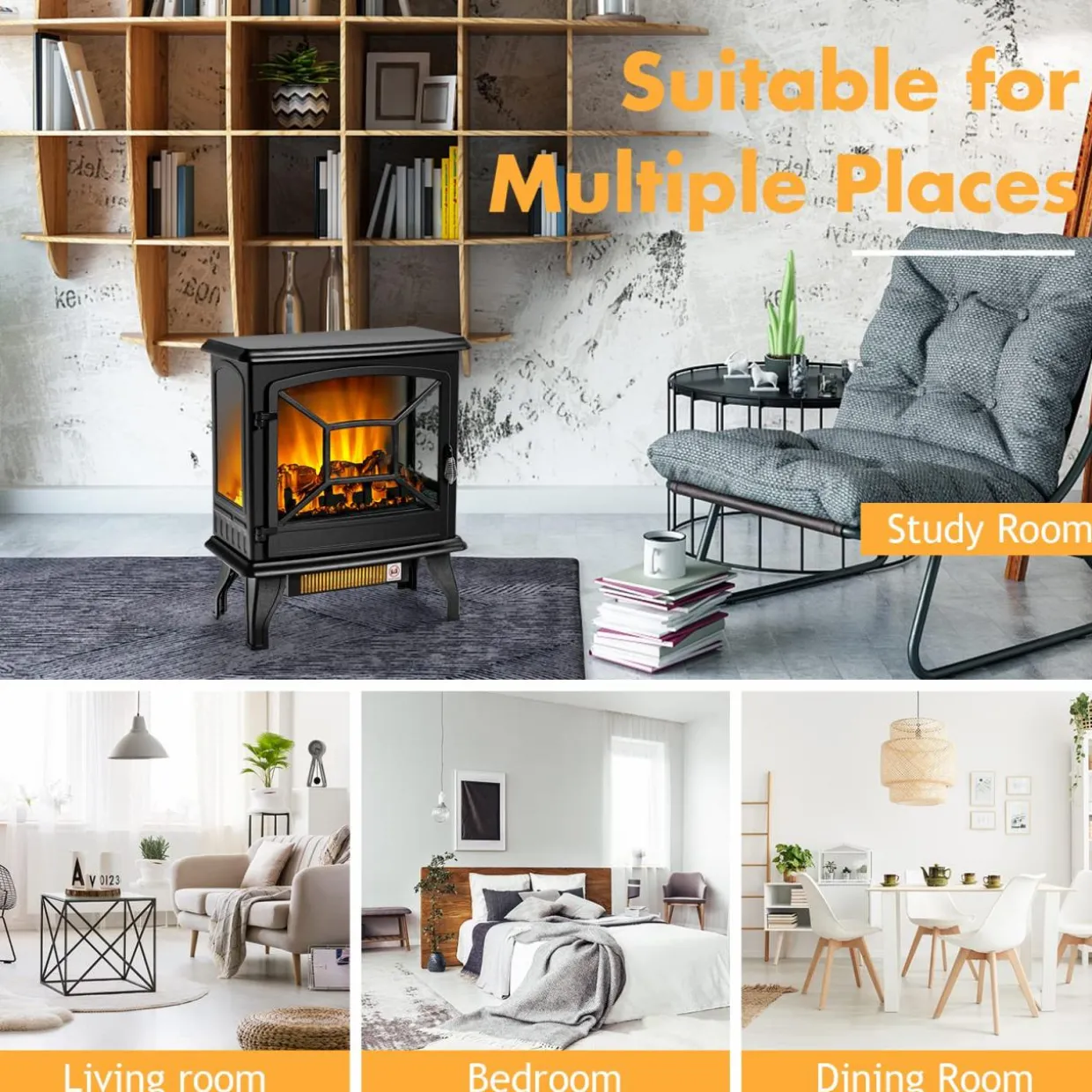 Tangkula 23 Inch Electric Fireplace Stove