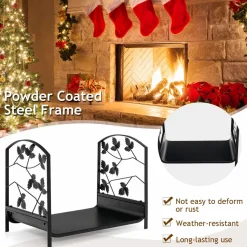 Tangkula 19 Inch Firewood Rack, Decorative Log Holder