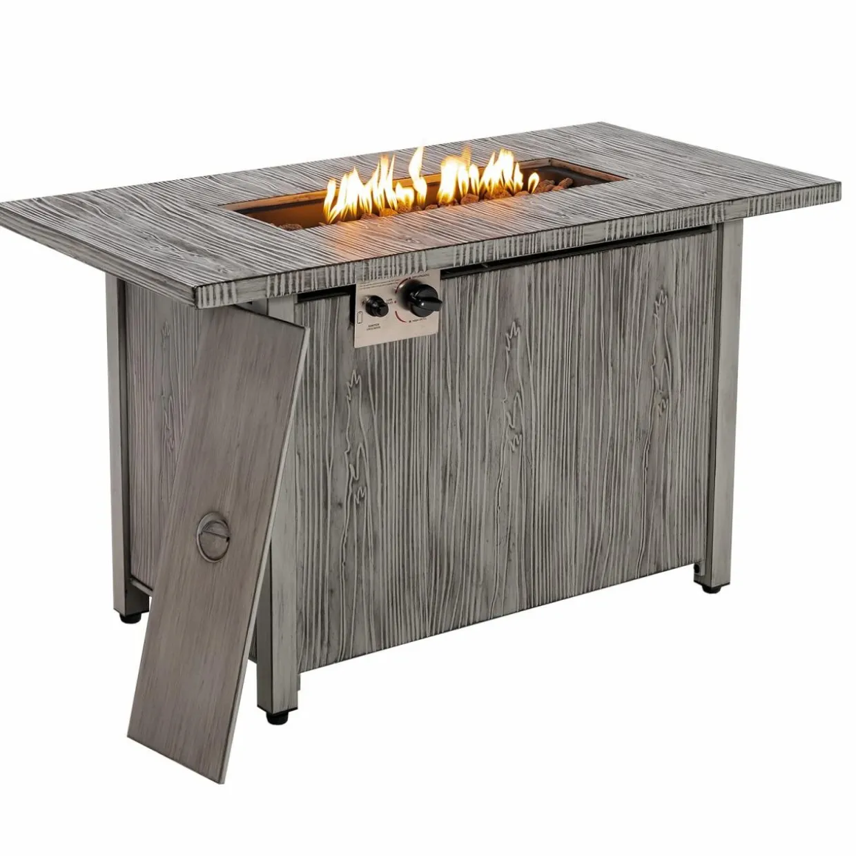 Tangkula 43 Inch Propane Fire Pit Table, Patiojoy 50,000 BTU Outdoor Propane Gas Fire Table