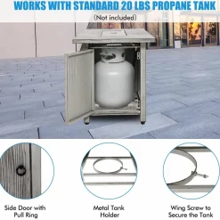 Tangkula 43 Inch Propane Fire Pit Table, Patiojoy 50,000 BTU Outdoor Propane Gas Fire Table