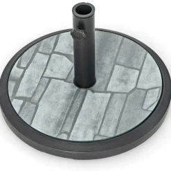 Tangkula 19 Inch Round Umbrella Base, 35 lbs Heavy Duty Outdoor Patio Umbrella Stand with HDPE Base & Metal Pole & 3 Adapters