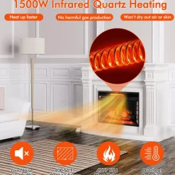 Tangkula 26 Inch 1500W Infrared Quartz Electric Fireplace Insert