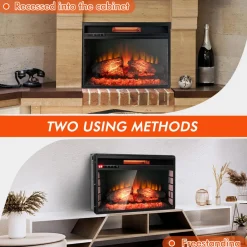 Tangkula 26 Inch 1500W Infrared Quartz Electric Fireplace Insert