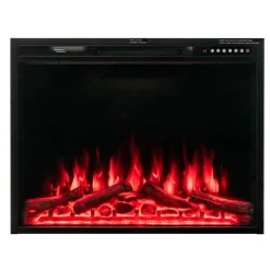 Tangkula 34 Inches Electric Fireplace Insert, Recessed and Freestanding Fireplace Heater with Touch Panel