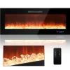 Tangkula 50 Inches Electric Fireplace Insert, Reccessed and Wall Mounted 5,000 BTU Electric Fire Place,with 2 Heat Settings