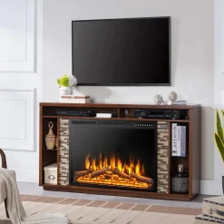 Tangkula 34 Inches Electric Fireplace Insert, Recessed and Freestanding Fireplace Heater with Touch Panel