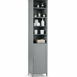 Tangkula 72 Inches Tall Cabinet, Bathroom Free Standing Tower Cabinet with Adjustable Shelves