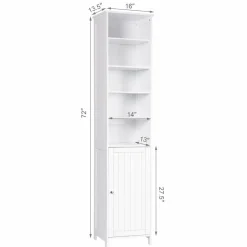 Tangkula 72 Inches Tall Cabinet, Bathroom Free Standing Tower Cabinet with Adjustable Shelves