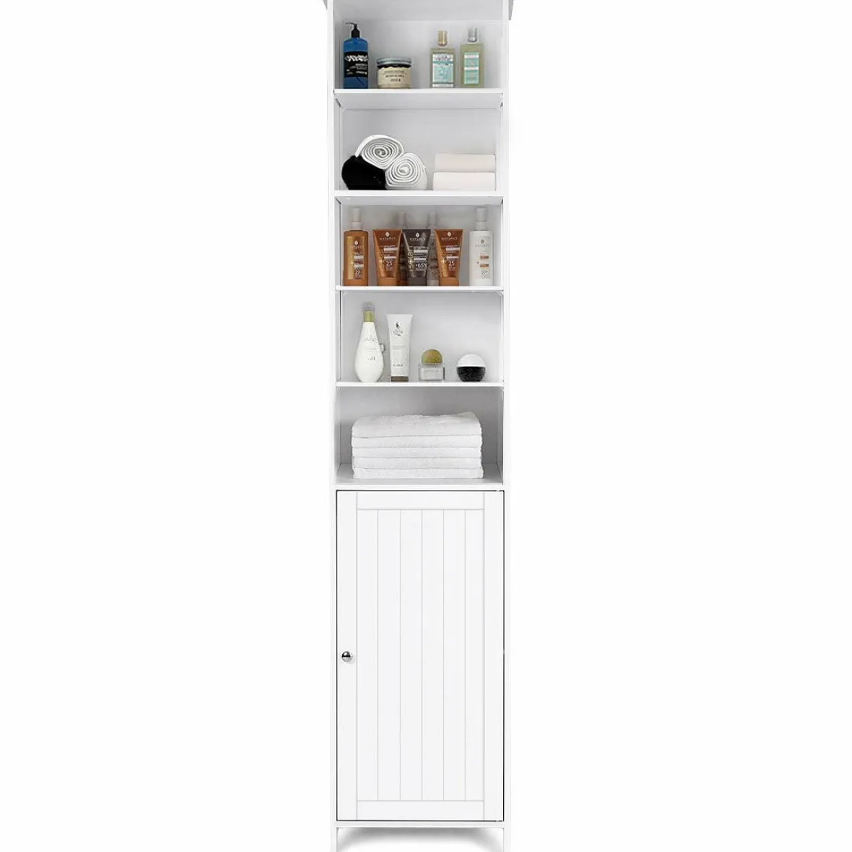 Tangkula 72 Inches Tall Cabinet, Bathroom Free Standing Tower Cabinet with Adjustable Shelves