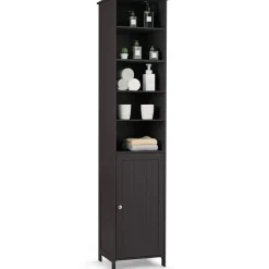 Tangkula 72 Inches Tall Cabinet, Bathroom Free Standing Tower Cabinet with Adjustable Shelves