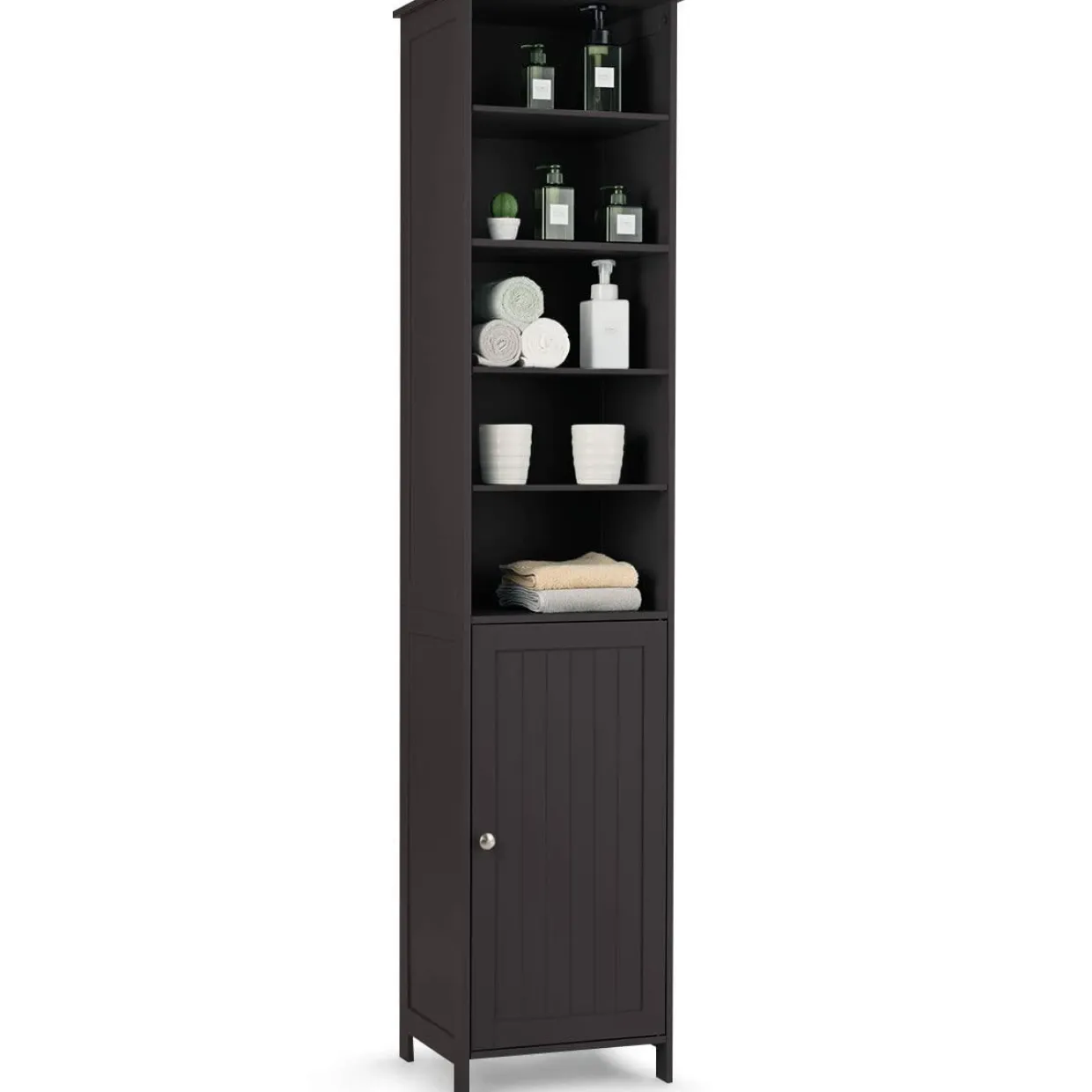 Tangkula 72 Inches Tall Cabinet, Bathroom Free Standing Tower Cabinet with Adjustable Shelves