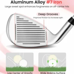 Tangkula #7 Iron Single Golf Club for Women, Head Cover for Right Handed Golfers, 36.5 Inch