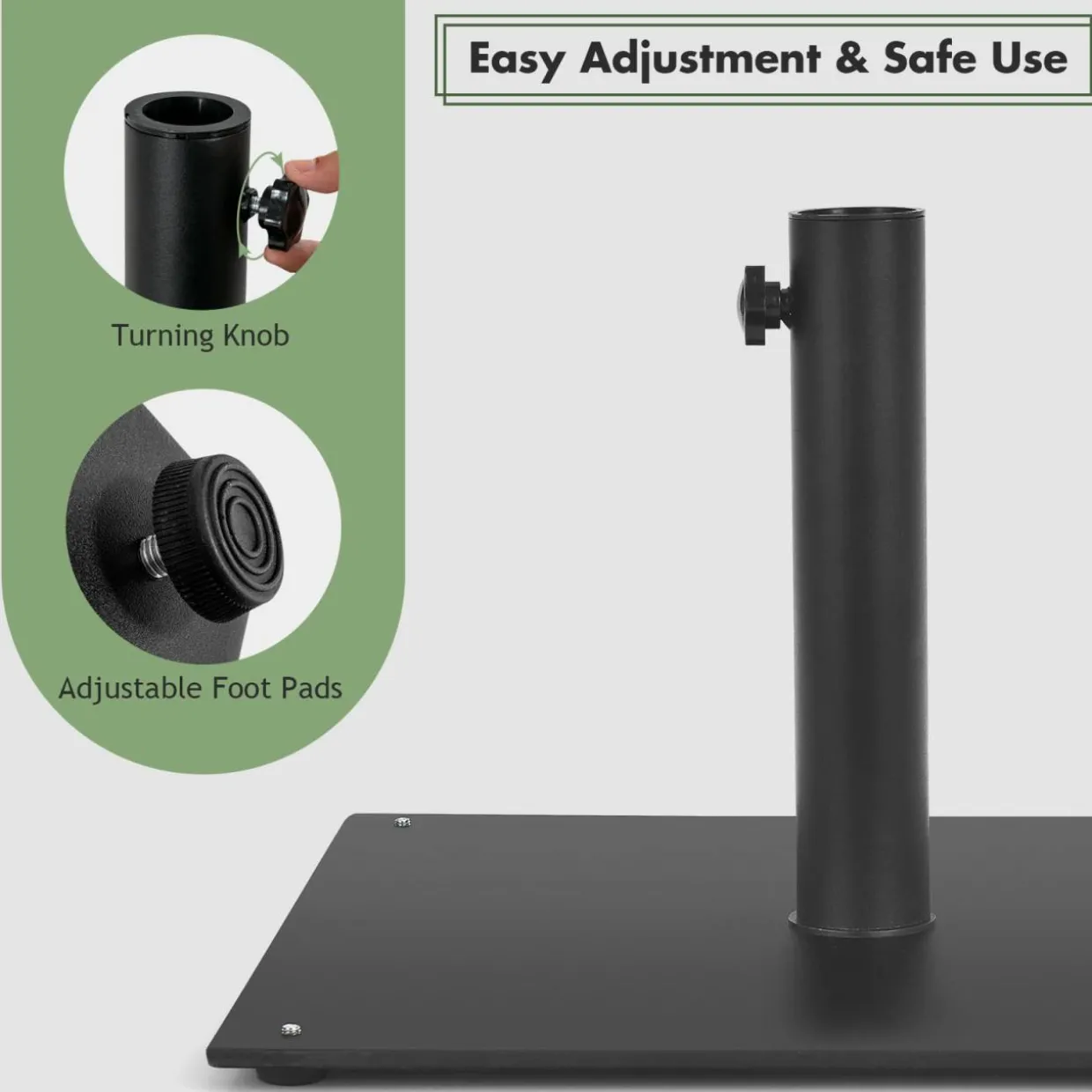 Tangkula 35 LBS Patio Umbrella Base, 20 Inches Heavy Duty Umbrella Stand, Square Umbrella Base