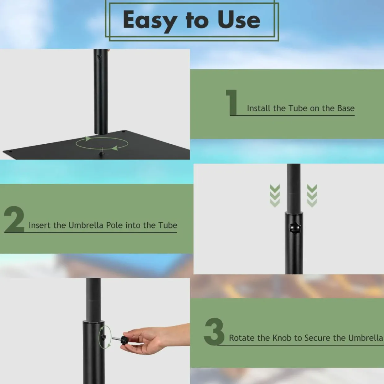 Tangkula 35 LBS Patio Umbrella Base, 20 Inches Heavy Duty Umbrella Stand, Square Umbrella Base