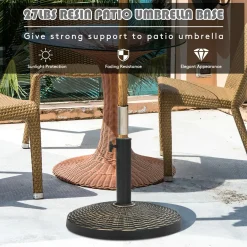 Tangkula 27 lbs Round Resin Patio Umbrella Base