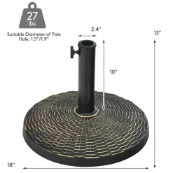 Tangkula 27 lbs Round Resin Patio Umbrella Base