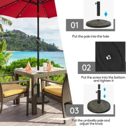 Tangkula 27 lbs Round Resin Patio Umbrella Base