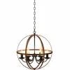 Tangkula 6 Lights Chandelier, Industrial Pendant Light Ceiling Lamp with Bronze Metal Spherical Shade & Adjustable Chain (Bronze)