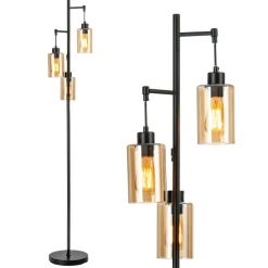 Tangkula 3 Lights Floor Lamp, Retro Floor Lamp