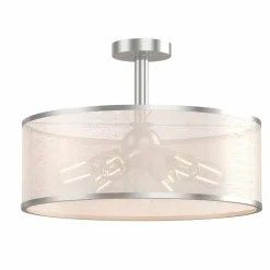 Tangkula 6 Lights Industrial Ceiling Light, Semi Flush Mount Light Fixture with Metal Hanging Kit