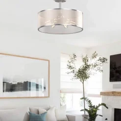 Tangkula 6 Lights Industrial Ceiling Light, Semi Flush Mount Light Fixture with Metal Hanging Kit