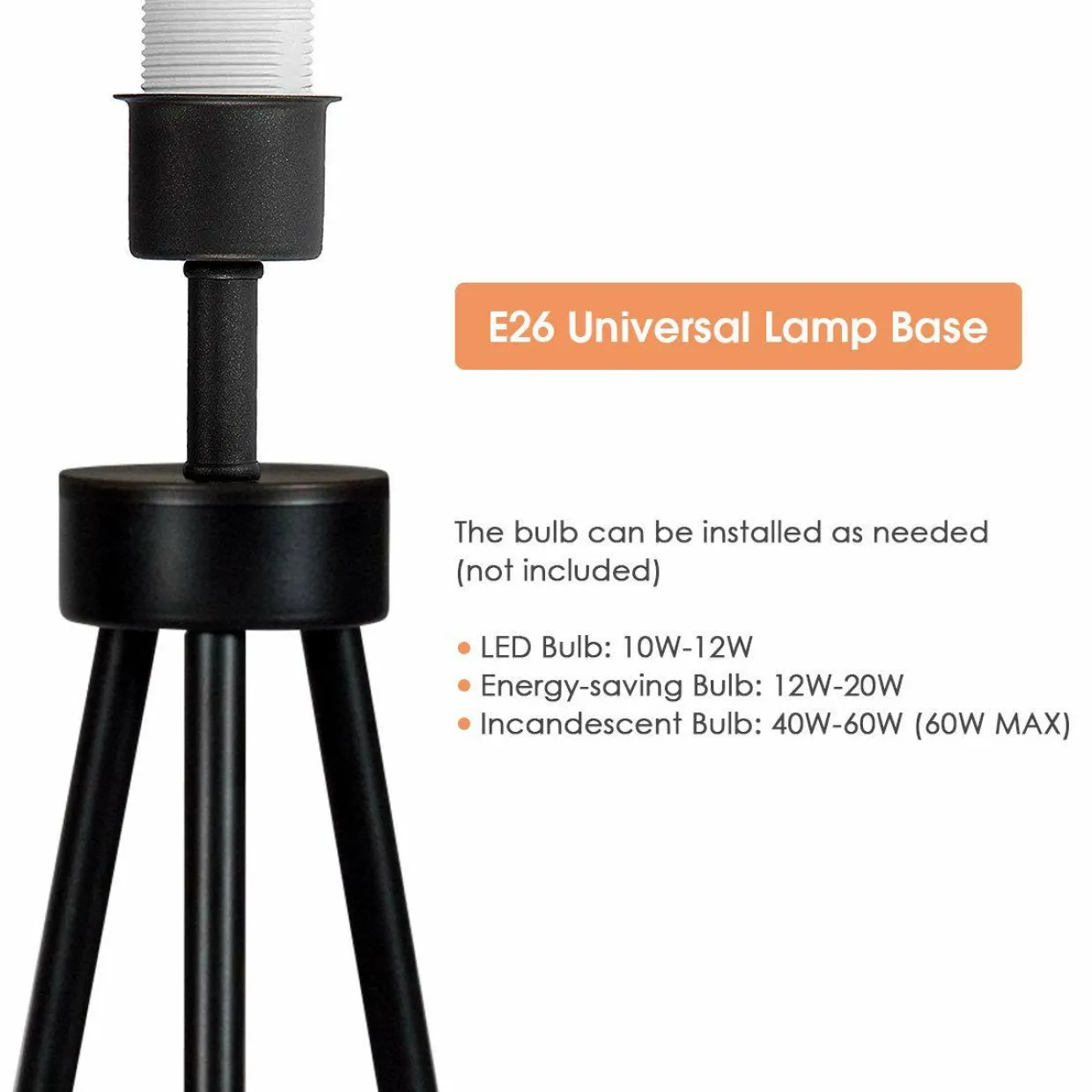 Tangkula 60.5" Metal Tripod Floor Lamp, Contemporary Minimalist Standing Floor Light with Iron Legs
