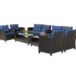Tangkula 4 or 8 piece Patio Furniture Set, Outdoor Furniture Sets for Backyard, Porch, Garden and Poolside