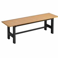 Tangkula 47" Outdoor Garden Bench, 2-Person Patio Park Bench with HDPE Slatted Seat & Metal Frame